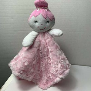 Baby Gear Ballerina Doll Lovey Pink White Satin Back Minky Swirl
